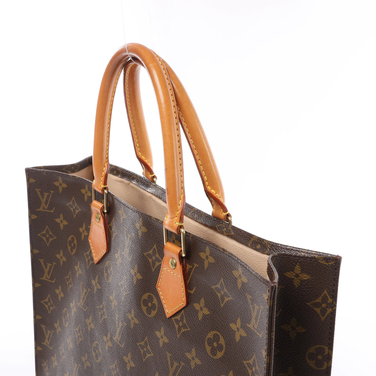Louis Vuitton Sac Plat Monogram Handbag in Brown M51140