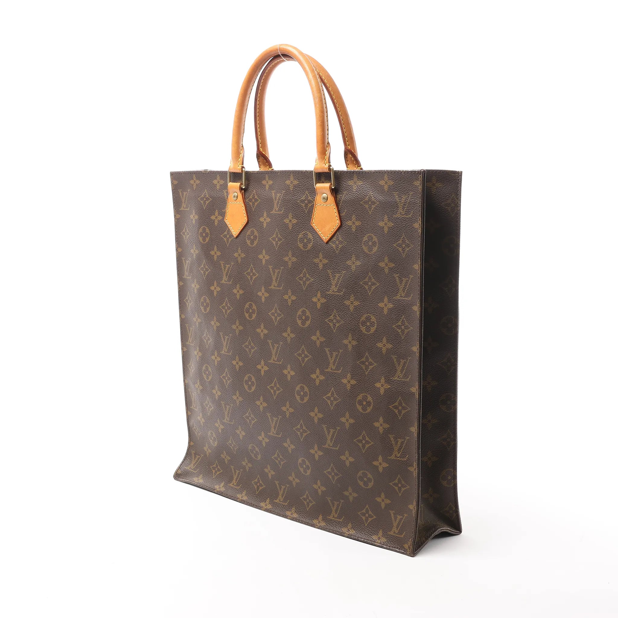 Louis Vuitton Sac Plat Monogram Canvas Handbag in Brown M51140