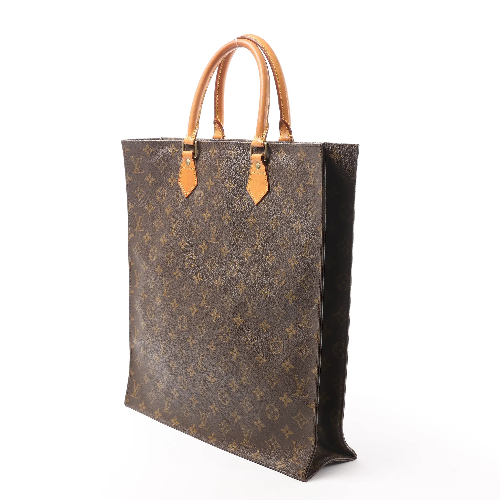 Louis Vuitton Sac Plat Monogram Canvas Handbag in Brown M51140