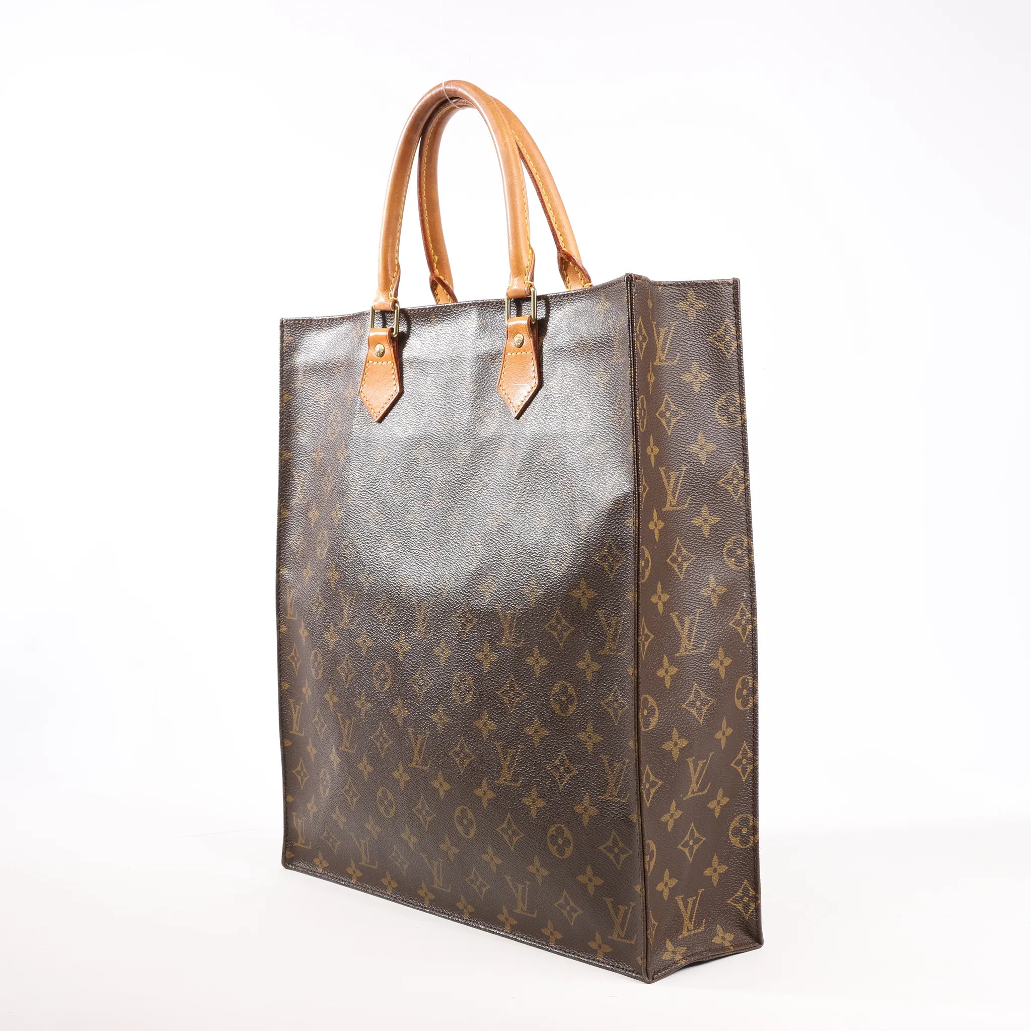 Louis Vuitton Sac Plat GM Monogram Canvas Handbag in Brown M51140