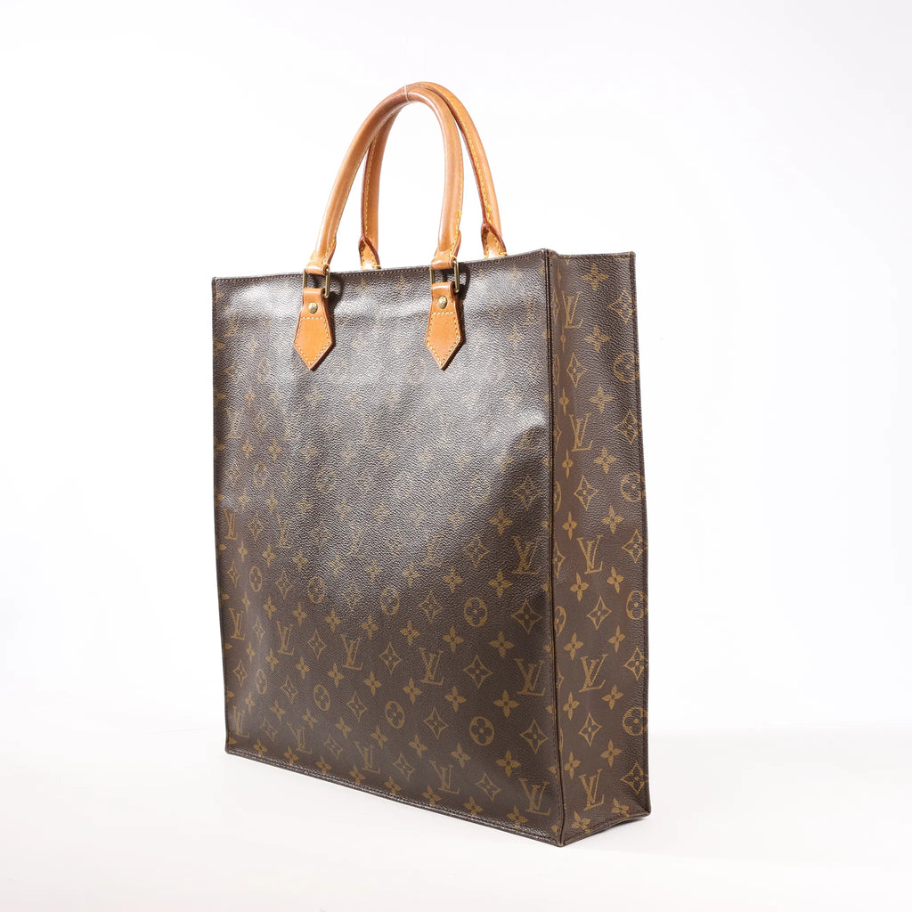 Louis Vuitton Sac Plat GM Monogram Canvas Handbag in Brown M51140