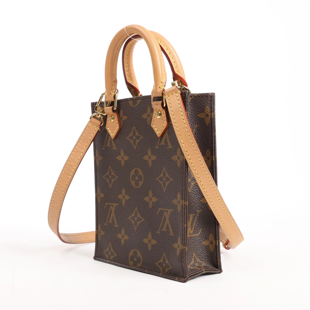 Louis Vuitton Sac Plat Petit Monogram Canvas 2Way Handbag in Brown M69442