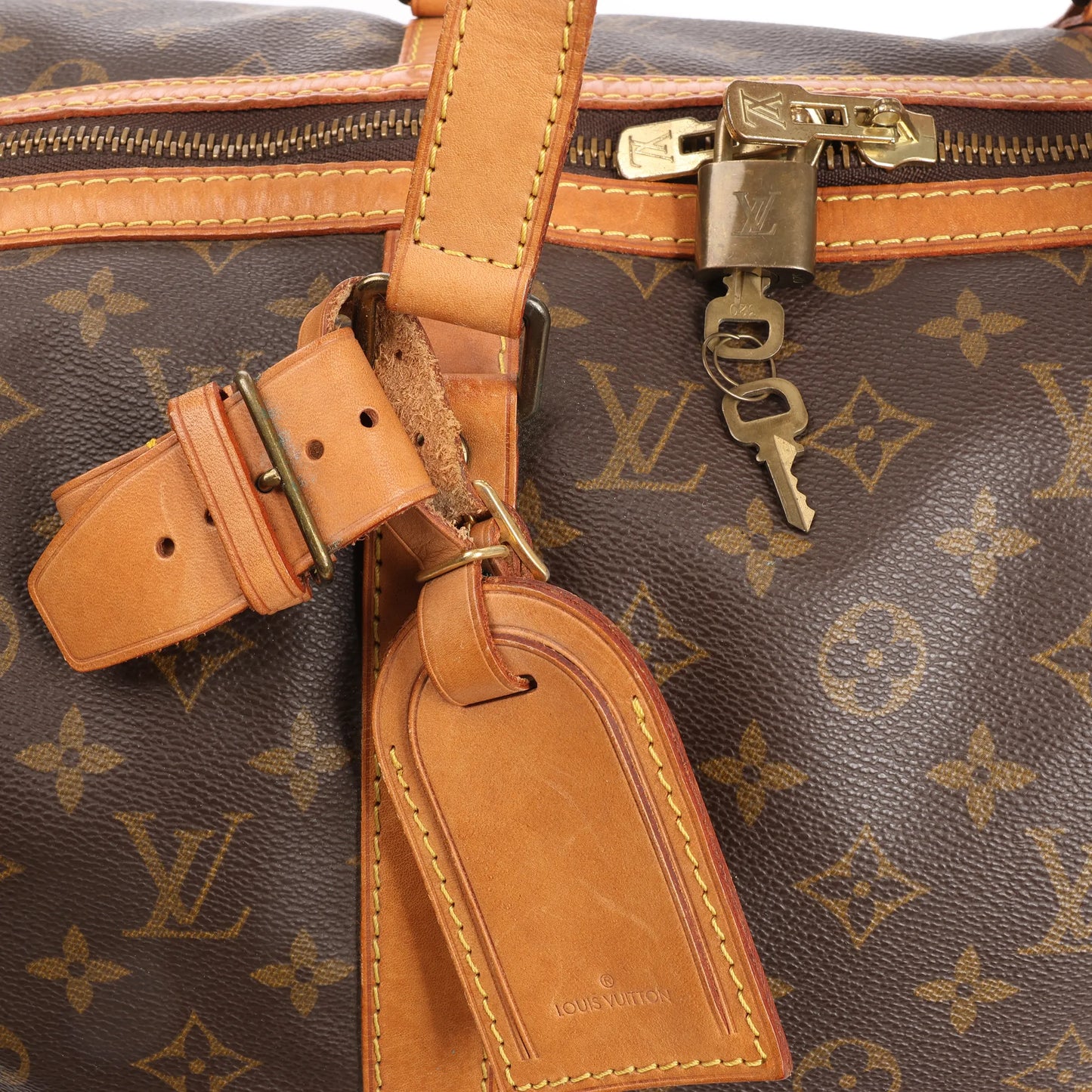 Louis Vuitton Sac Souple 45 Monogram Canvas Travel Bag in Brown