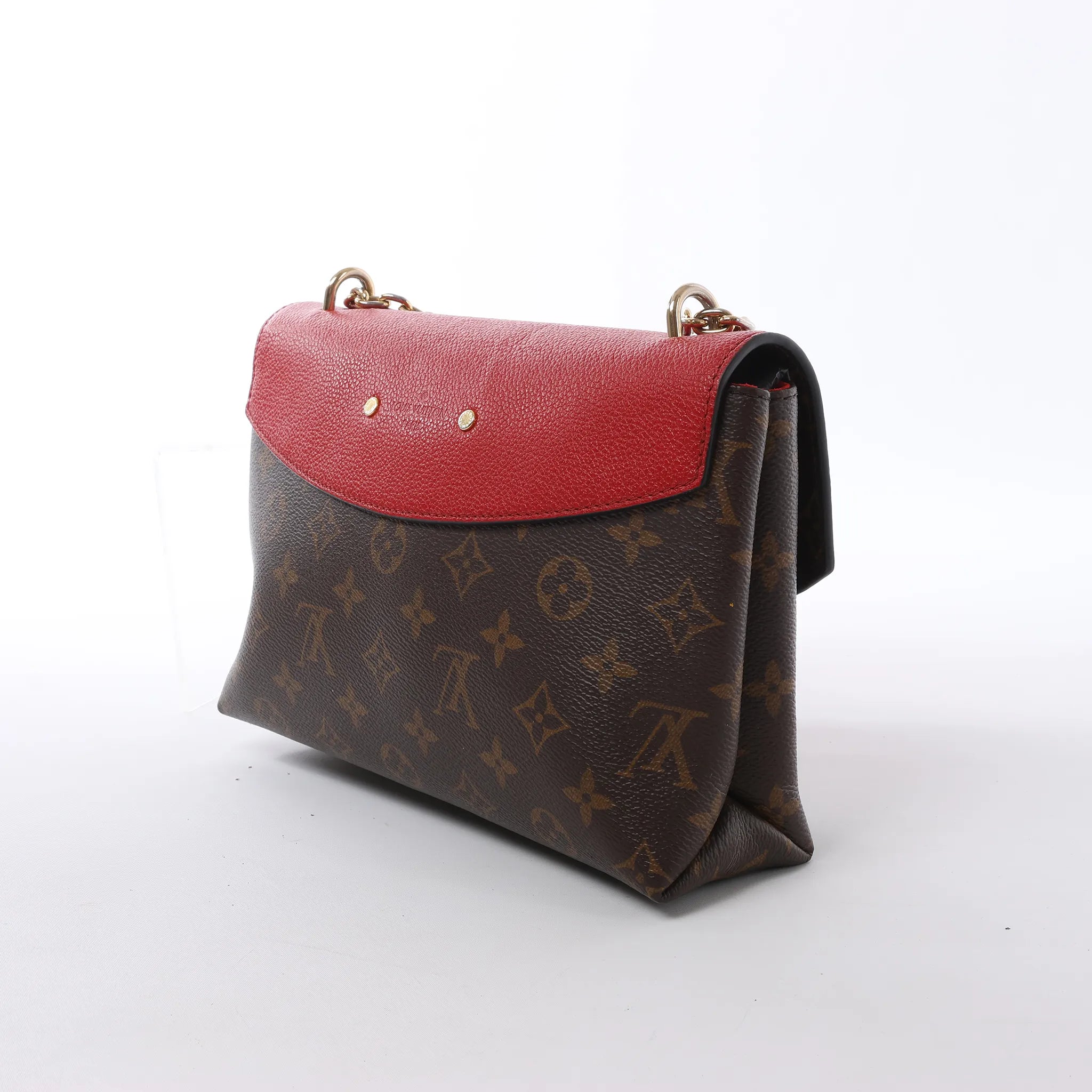 Louis Vuitton Saint Placide Monogram x Taurillon Crossbody Bag in Brown x Red M43713