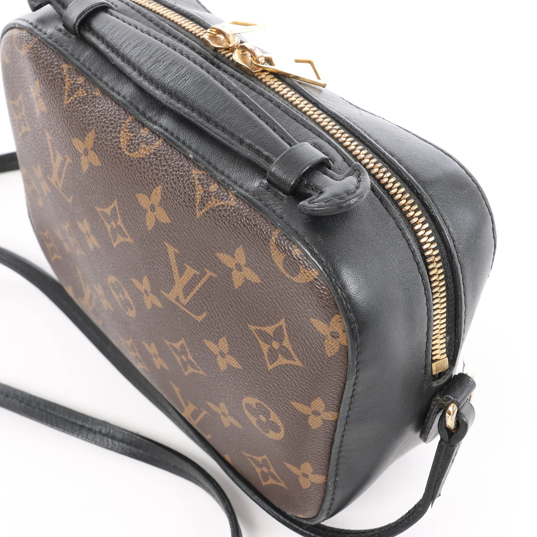 Louis Vuitton Saintonge Monogram Canvas Crossbody Bag in Brown x Black M43555