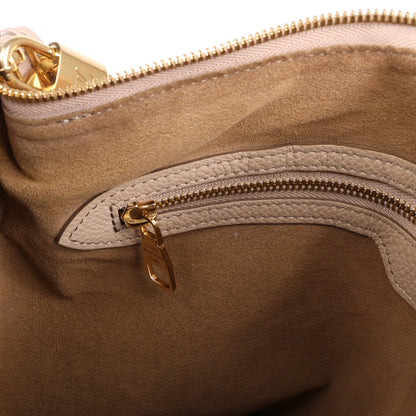 Louis Vuitton Selene MM Monogram Mahina Leather Shoulder Bag in Beige M97141