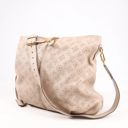 Louis Vuitton Selene MM Monogram Mahina Leather Shoulder Bag in Beige M97141