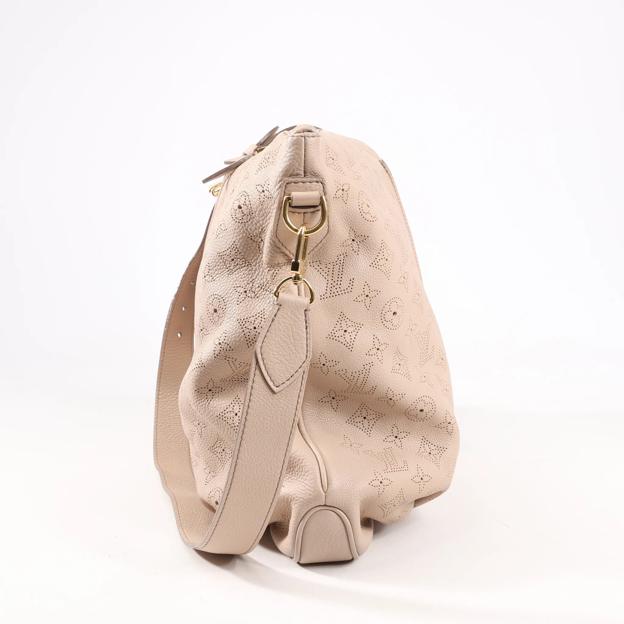 Louis Vuitton Selene MM Monogram Mahina Leather Shoulder Bag in Beige M97141