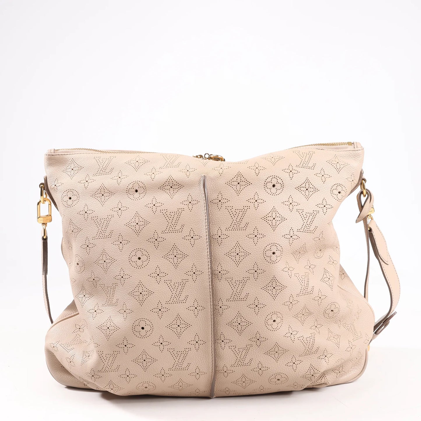 Louis Vuitton Selene MM Monogram Mahina Leather Shoulder Bag in Beige M97141
