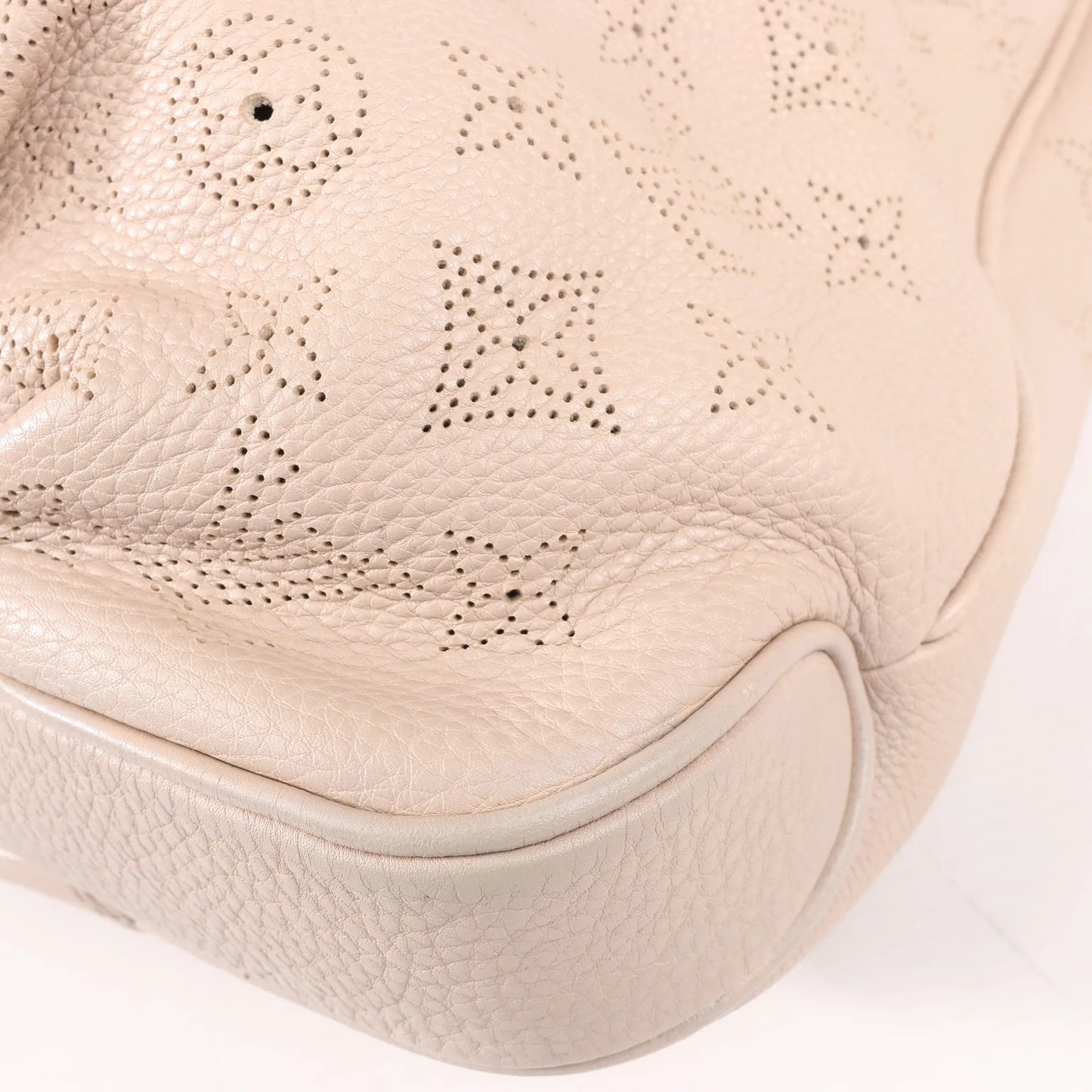 Louis Vuitton Selene MM Monogram Mahina Leather Shoulder Bag in Beige M97141