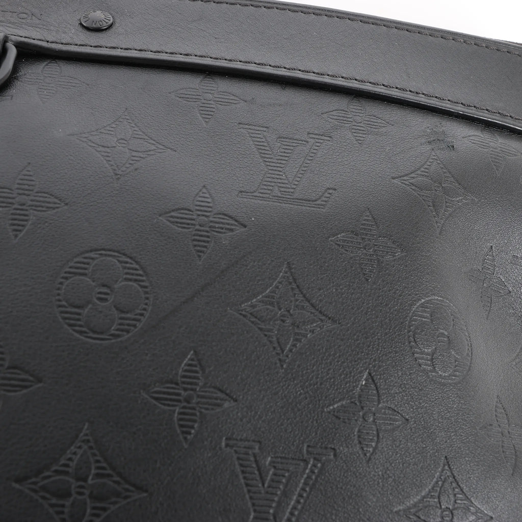 Louis Vuitton Pochette Discovery Monogram Shadow Clutch in Black M62903