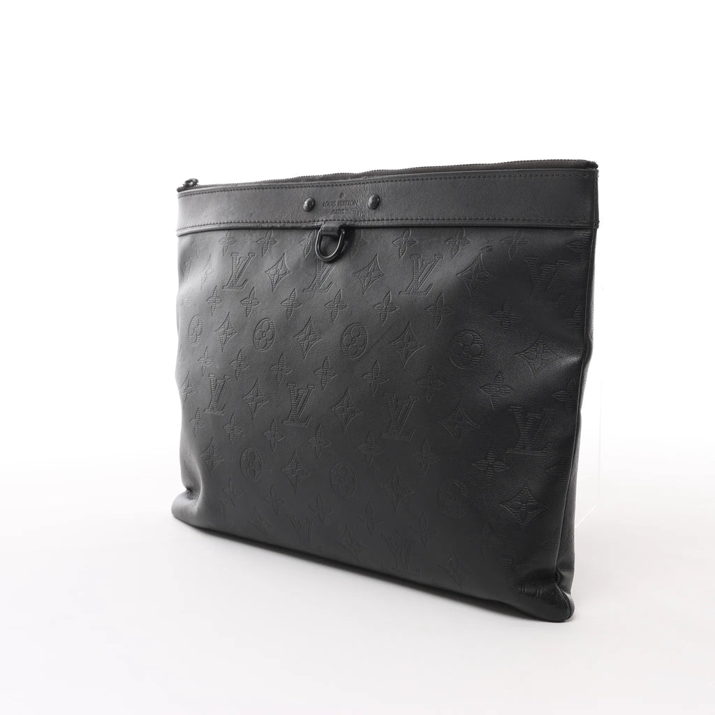 Louis Vuitton Pochette Discovery Monogram Shadow Clutch in Black M62903