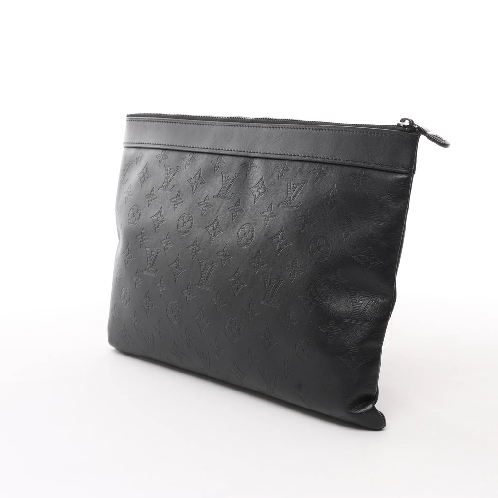 Louis Vuitton Pochette Discovery Monogram Shadow Clutch in Black M62903