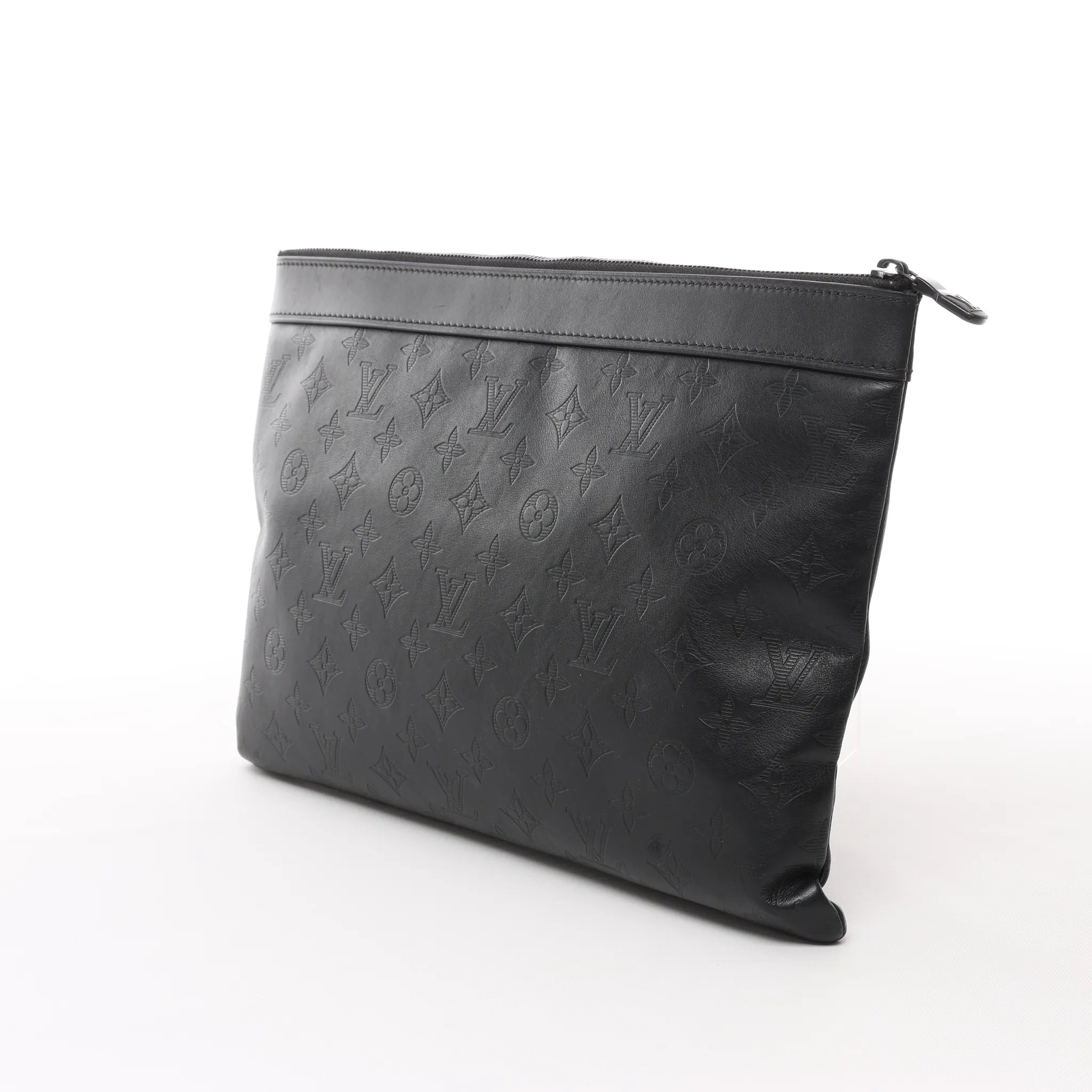 Louis Vuitton Pochette Discovery Monogram Shadow Clutch in Black M62903