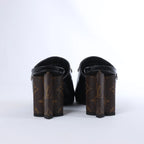 Louis Vuitton Silhouette Patent Mules in Black BR1211, Size EU 37