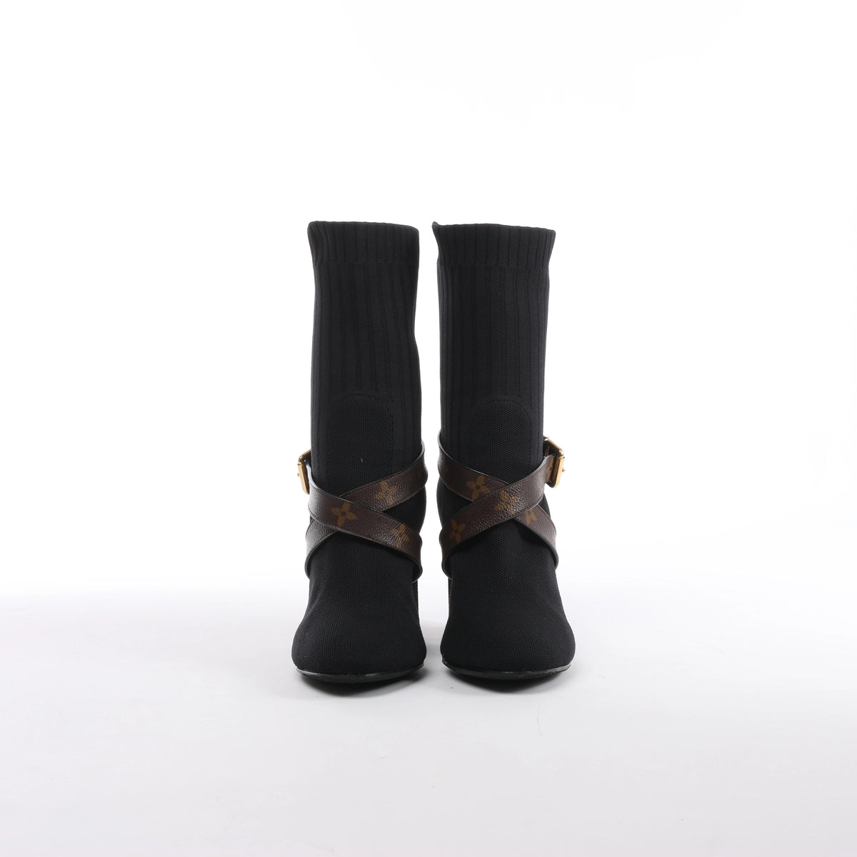 Botines Louis Vuitton Silhouette Lines de charol en negro BR0137, talla 37.5 EU