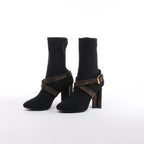 Botines Louis Vuitton Silhouette Lines de charol en negro BR0137, talla 37.5 EU