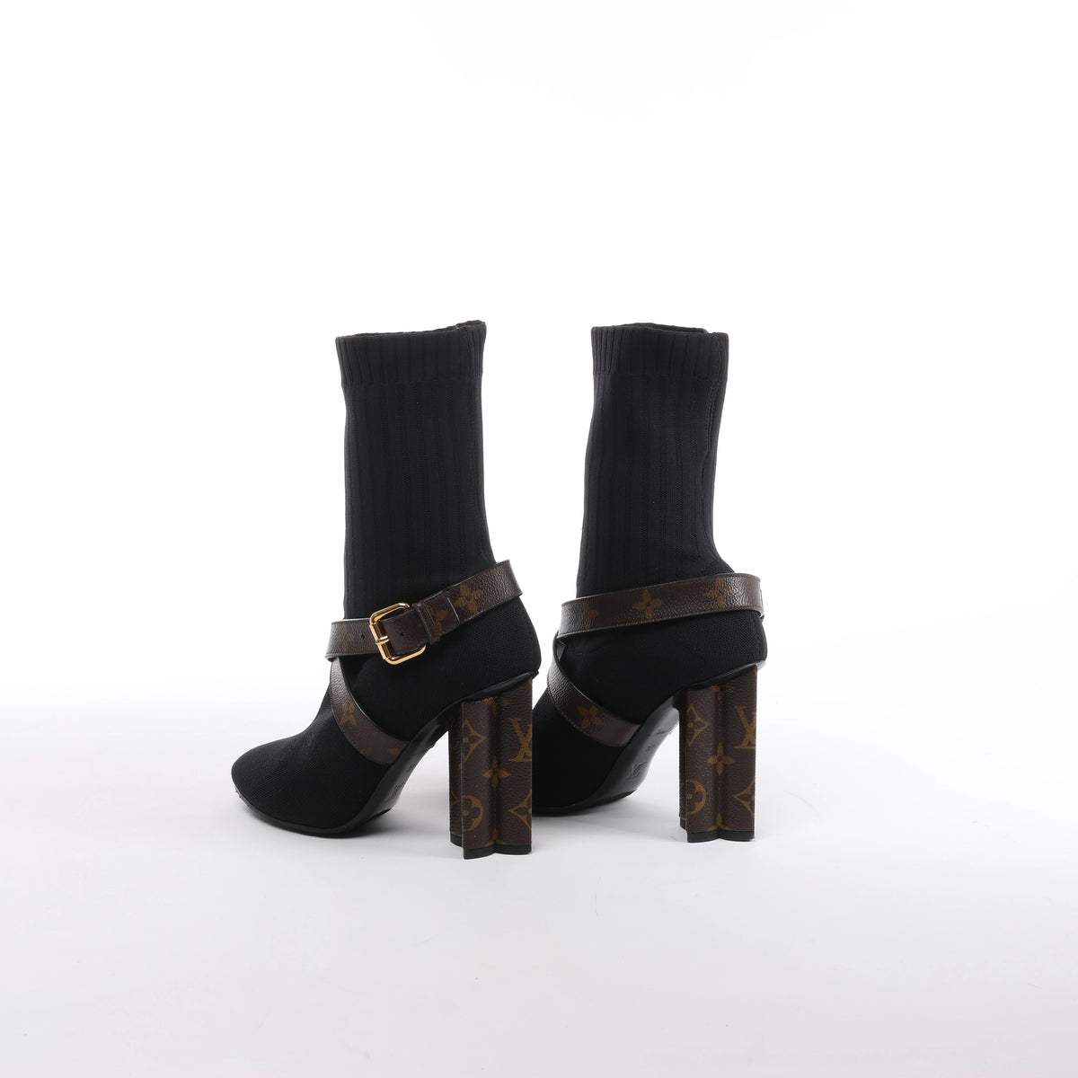 Botines Louis Vuitton Silhouette Lines de charol en negro BR0137, talla 37.5 EU