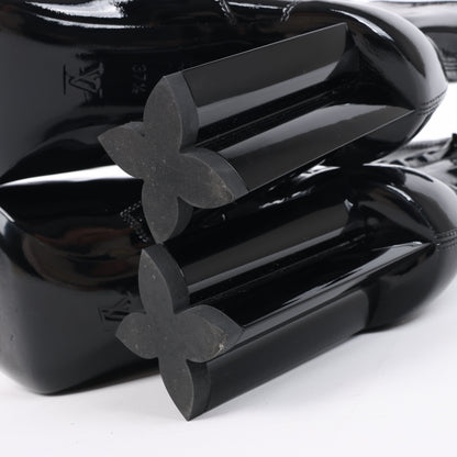 Bottines Louis Vuitton Silhouette Lines en cuir verni noir BR0137, pointure 37,5 EU