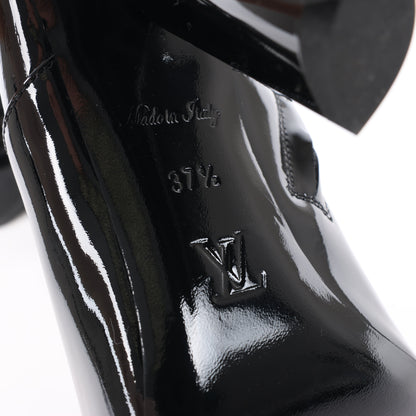 Louis Vuitton Silhouette Lines Patent Leather Ankle Boots in Black BR0137, Size 37.5 EU
