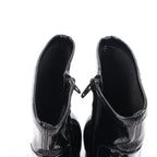 Louis Vuitton Silhouette Lines Patent Leather Ankle Boots in Black BR0137, Size 37.5 EU