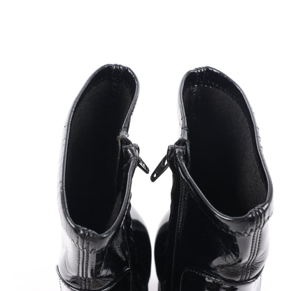 Louis Vuitton Silhouette Lines Patent Leather Ankle Boots in Black BR0137, Size 37.5 EU