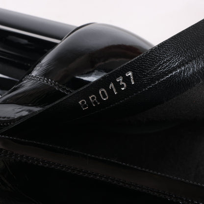 Bottines Louis Vuitton Silhouette Lines en cuir verni noir BR0137, pointure 37,5 EU