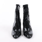 Louis Vuitton Silhouette Lines Patent Leather Ankle Boots in Black BR0137, Size 37.5 EU