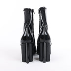 Louis Vuitton Silhouette Lines Patent Leather Ankle Boots in Black BR0137, Size 37.5 EU