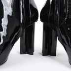 Louis Vuitton Silhouette Lines Patent Leather Ankle Boots in Black BR0137, Size 37.5 EU