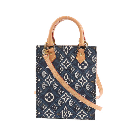 Louis Vuitton Since1854 Petit Sac Plat 2Way Handbag Blue x Beige M80288