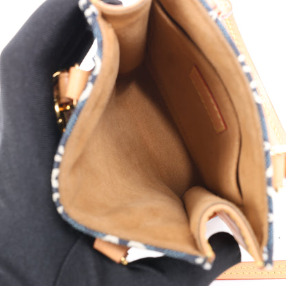 Louis Vuitton Since1854 Petit Sac Plat 2Way Handtasche Blau x Beige M80288