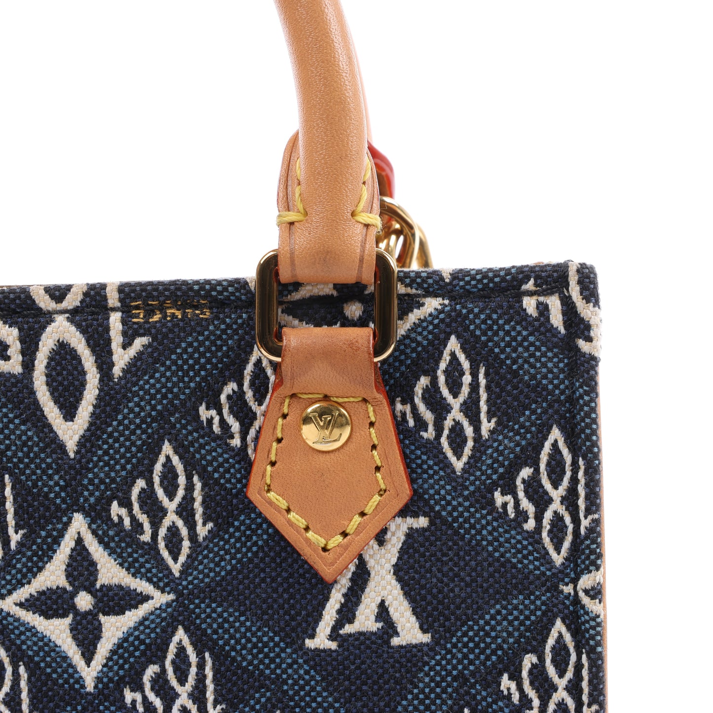 Louis Vuitton Since1854 Petit Sac Plat 2Way Handtasche Blau x Beige M80288