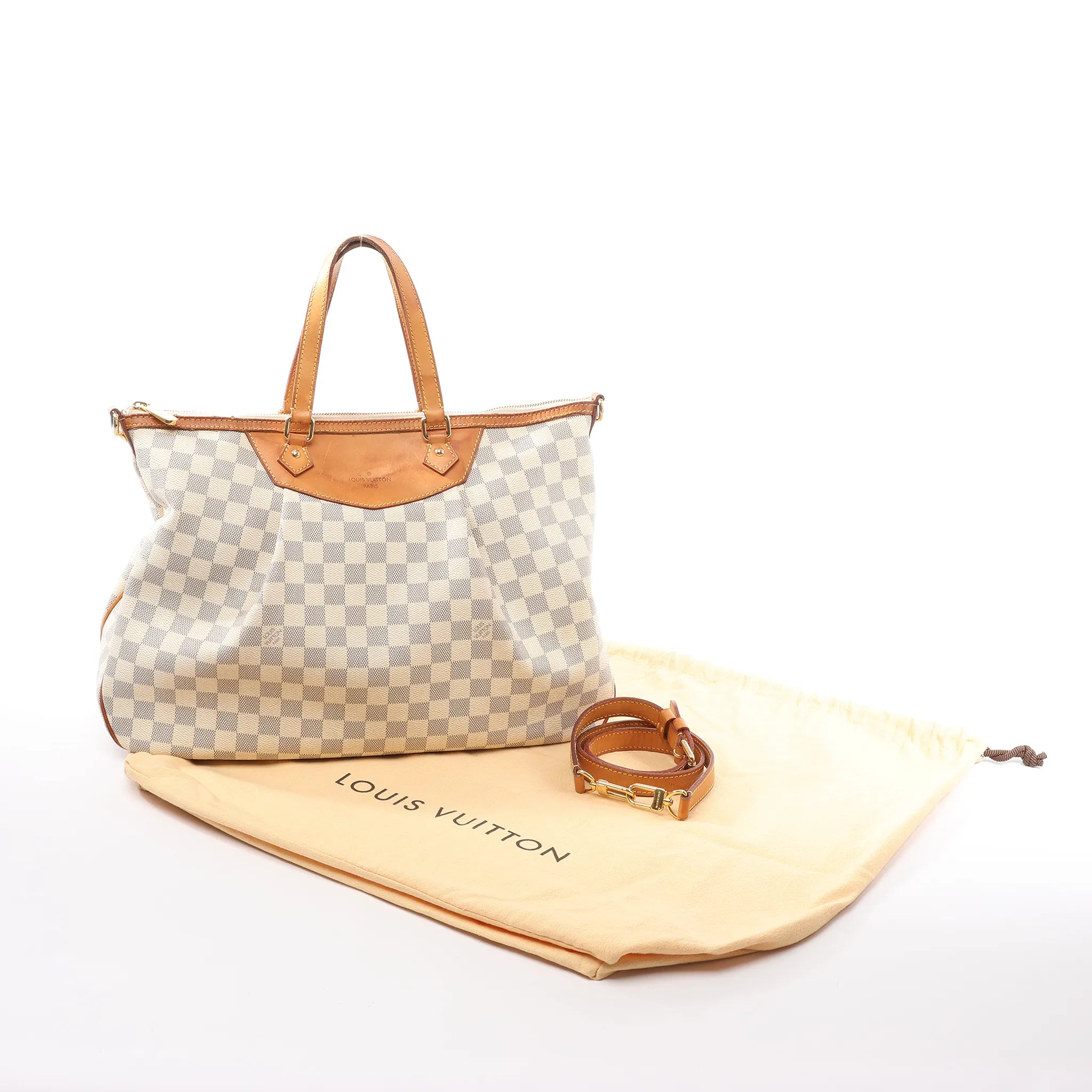 Louis Vuitton Siracusa GM Damier Azur 2Way Handbag in Beige N41111