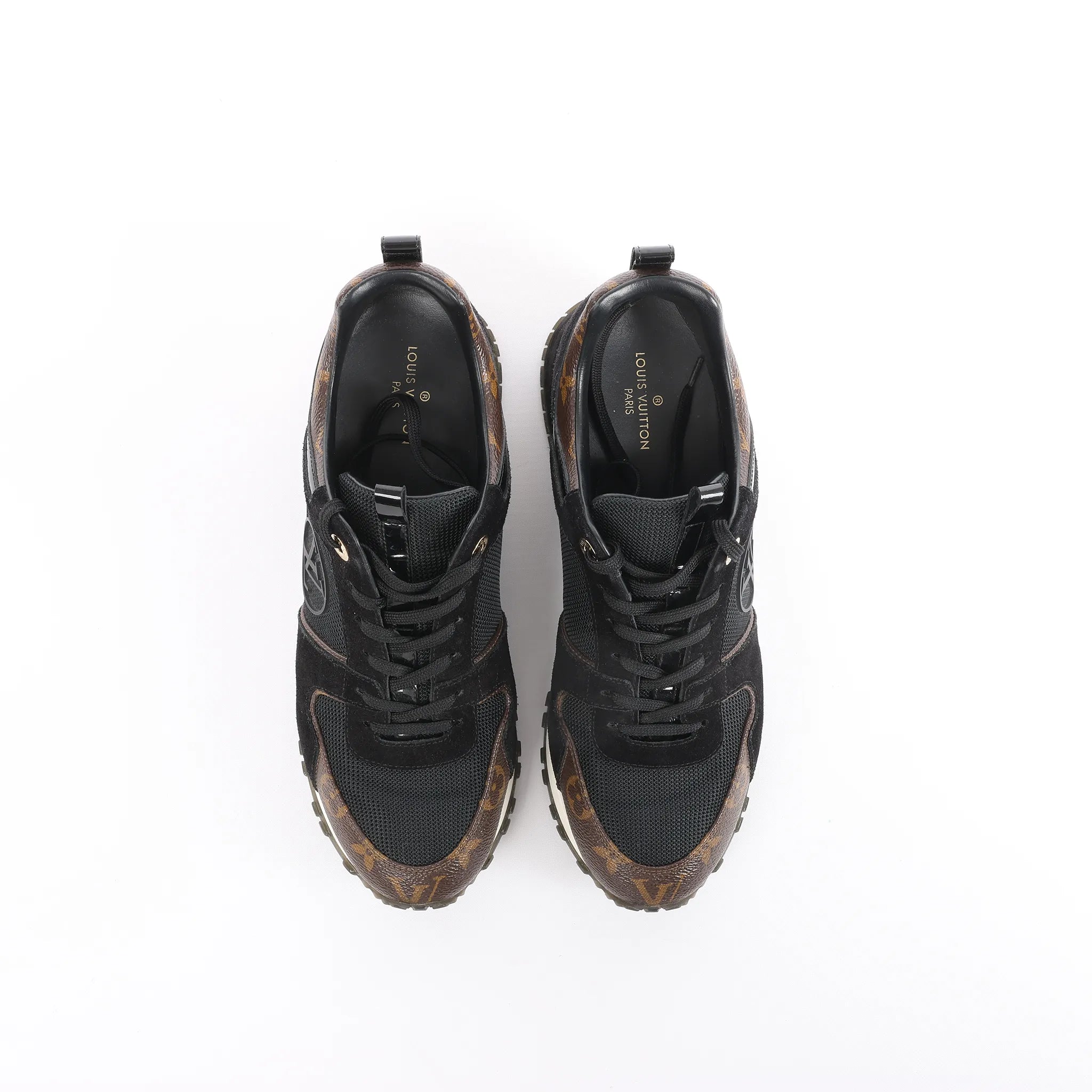 Louis Vuitton Runaway line 21 years Mesh x Leather Sneakers in Black, Size 40 EU