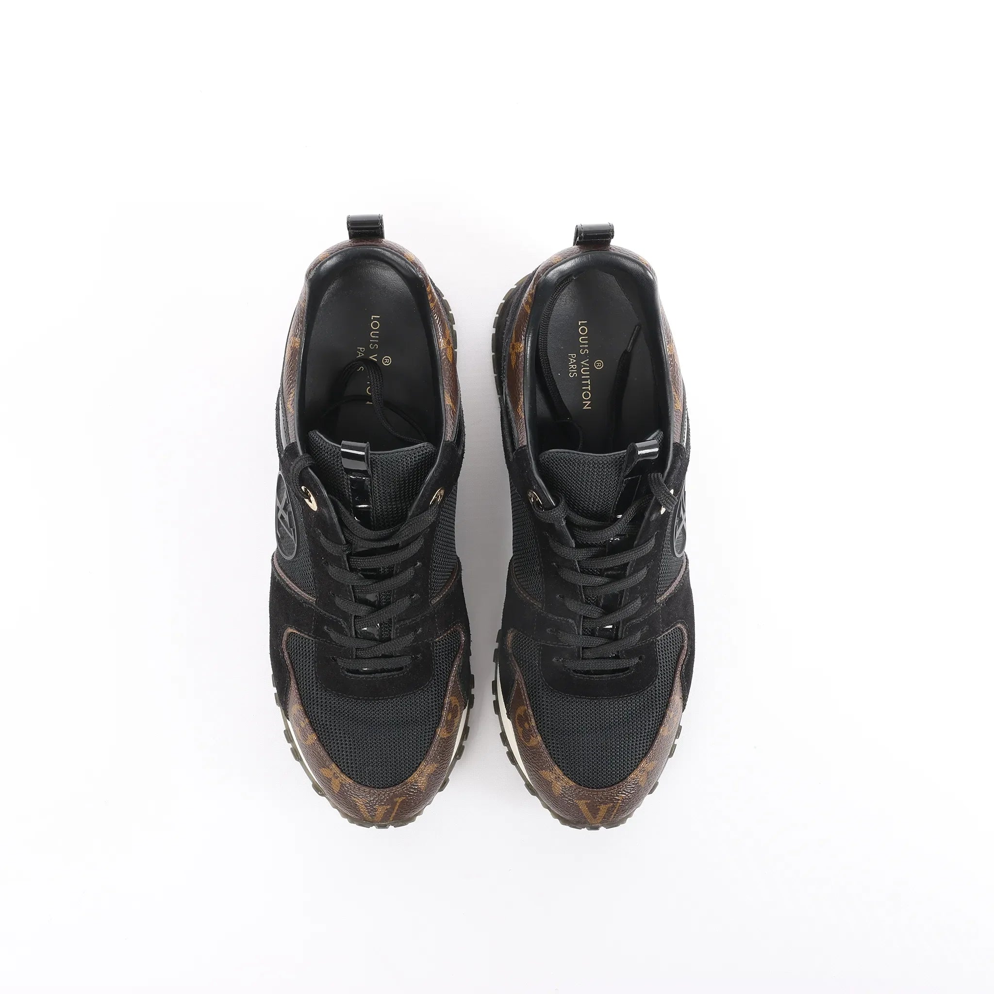 Louis Vuitton Runaway line 21 years Mesh x Leather Sneakers in Black, Size 40 EU