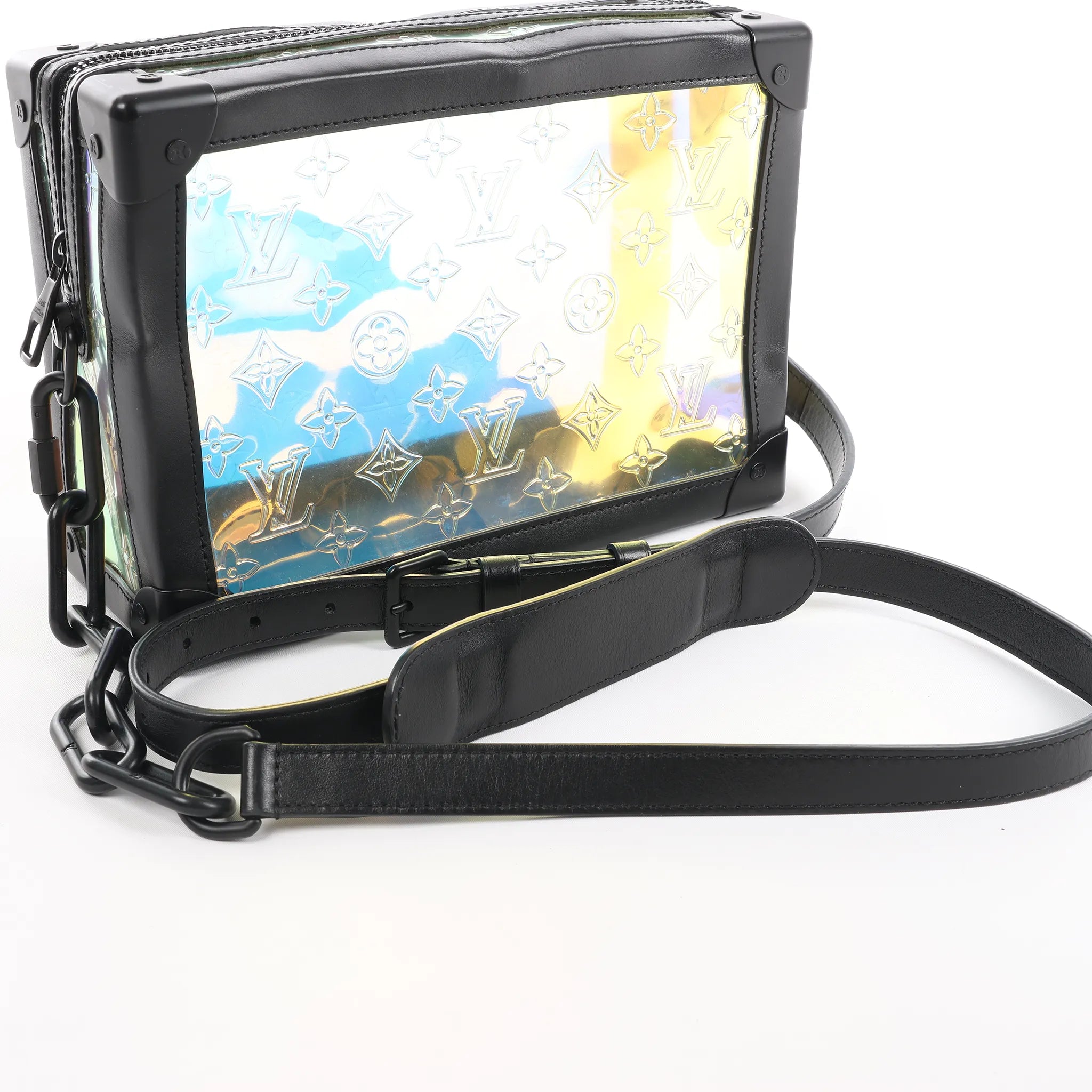 Louis Vuitton Soft Trunk Monogram Prism Crossbody Bag in Black x Holographic M55932