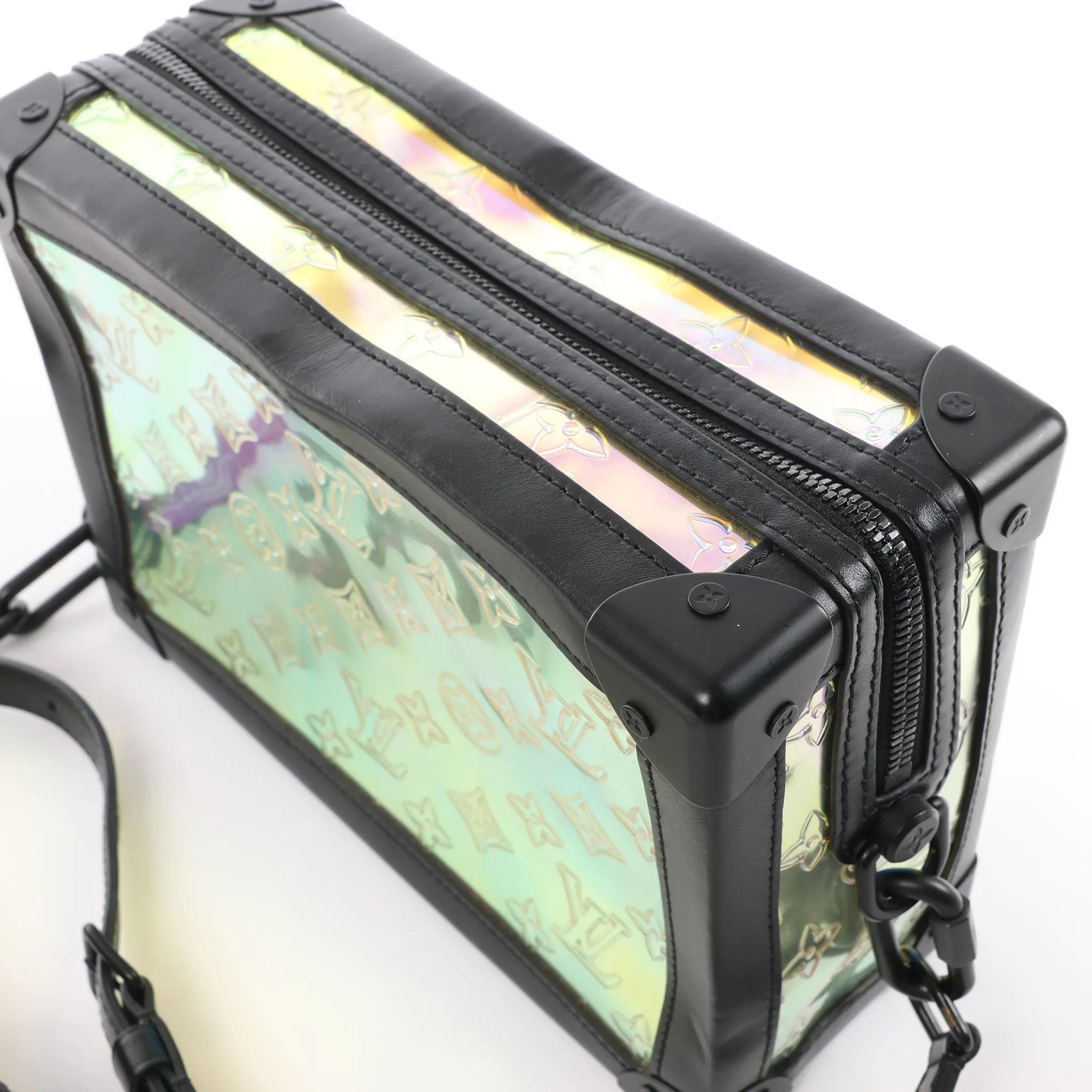 Louis Vuitton Soft Trunk Monogram Prism Crossbody Bag in Black x Holographic M55932