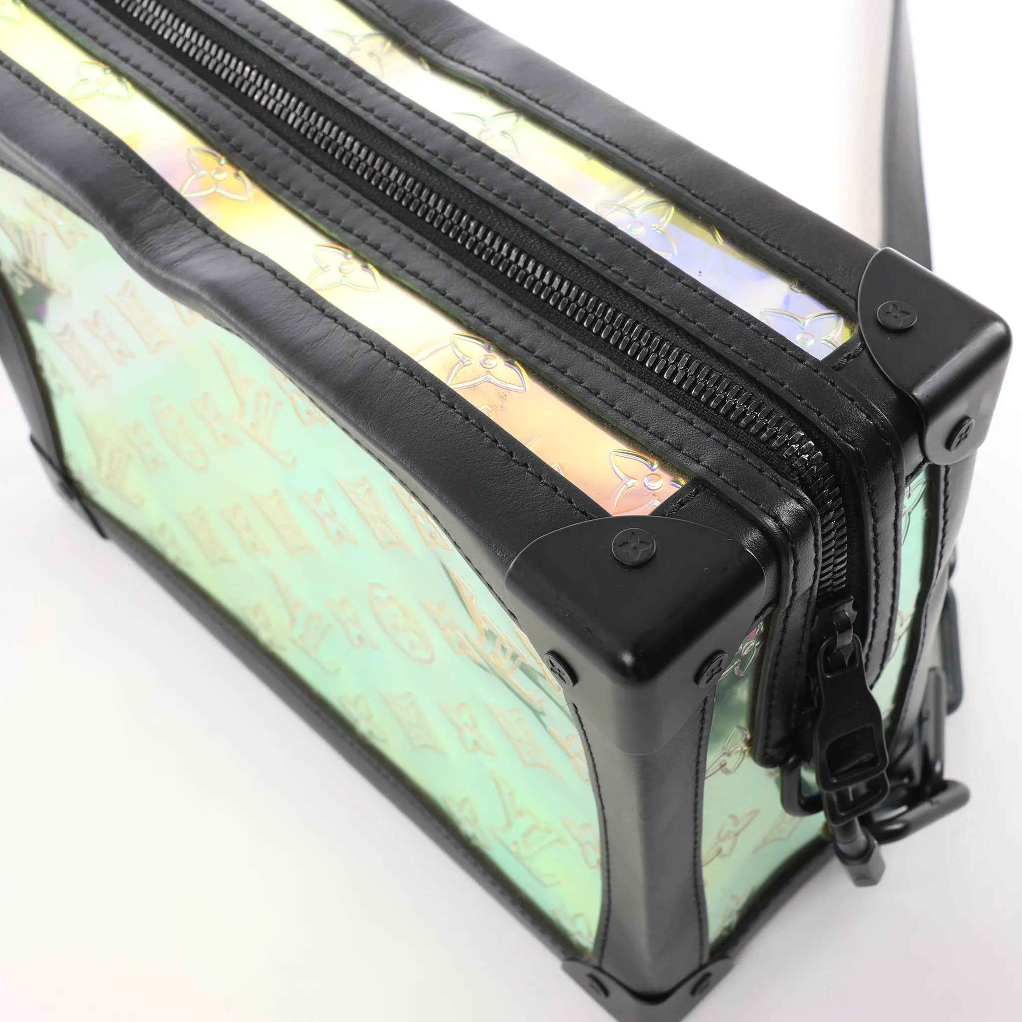 Louis Vuitton Soft Trunk Monogram Prism Crossbody Bag in Black x Holographic M55932
