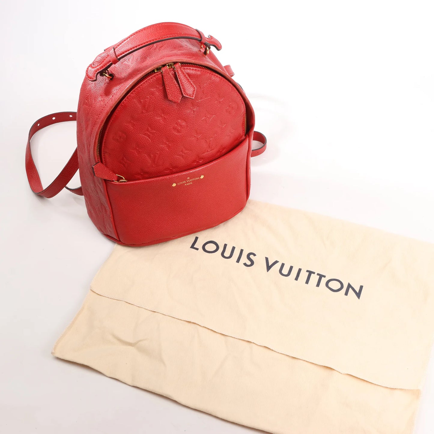 Louis Vuitton Sorbonne Monogram Empreinte Sac à dos en rouge M44015