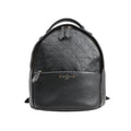 Louis Vuitton Monogram Empreinte Sorbonne Backpack M44016 in black grained leather with embossed monogram pattern, featuring a rounded top, front zip pocket, gold-tone hardware, and top handle, photographed against a white background.