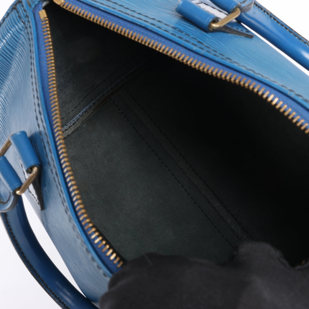 Bolso de mano Louis Vuitton Speedy 25 de cuero Epi en azul M43015