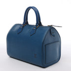 Bolso de mano Louis Vuitton Speedy 25 de cuero Epi en azul M43015