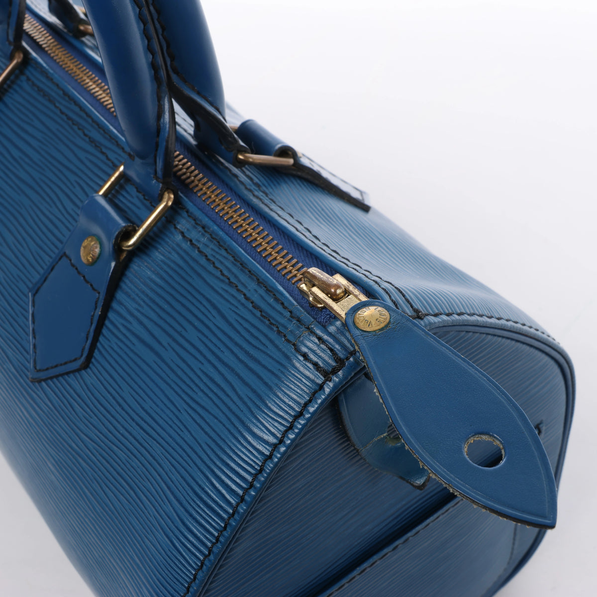 Bolso de mano Louis Vuitton Speedy 25 de cuero Epi en azul M43015