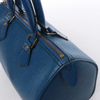 Bolso de mano Louis Vuitton Speedy 25 de cuero Epi en azul M43015