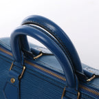 Bolso de mano Louis Vuitton Speedy 25 de cuero Epi en azul M43015