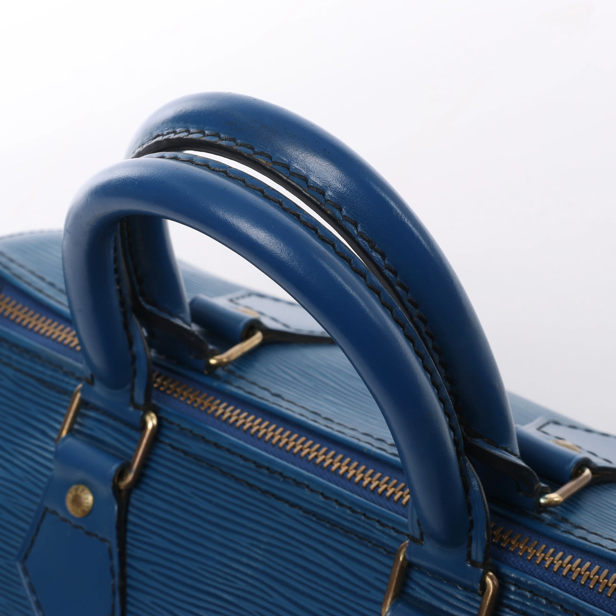 Bolso de mano Louis Vuitton Speedy 25 de cuero Epi en azul M43015