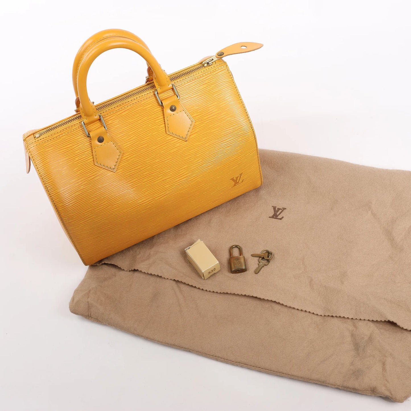 Louis Vuitton Speedy 25 en cuir épi jaune M43019