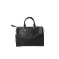 Black Louis Vuitton Speedy 25 handbag in textured Epi leather with top handles, zip-top closure, and gold-tone hardware on a white background.