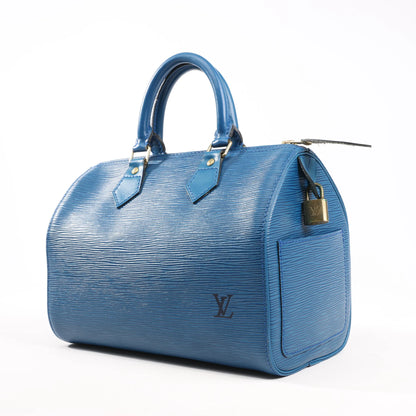 Louis Vuitton Epi Leather Speedy 30 Handbag in Blue M43005